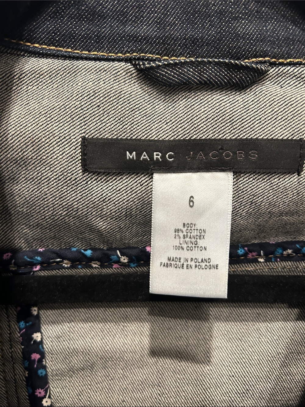 Marc Jacobs Dark Blue Denim Blazer with Contrast Stitching - Picture 2 of 5